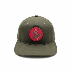 Ramble Olive Green Snapback Hat Skeleton Riding Bomb Patch Wool Blend Cap Mens